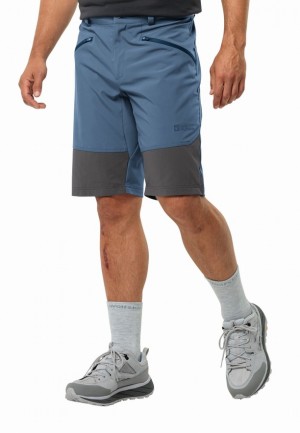 Blue Men Jack Wolfskin Hiking Alpine Shorts | 80930032