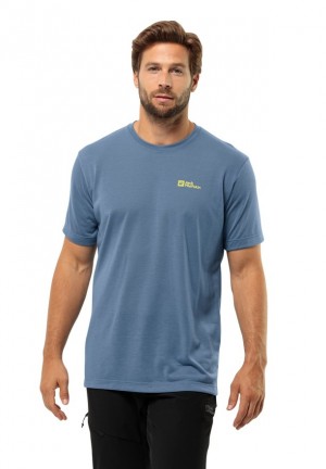 Blue Men Jack Wolfskin Vonnan S/s T Shirts | 53712899