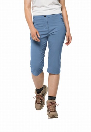 Blue Women Jack Wolfskin Activate Light 3/4 Pants | 48726116