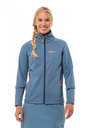Blue Women Jack Wolfskin Alpgrat Fz Fleece Jackets | 41475176