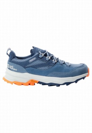 Blue Women Jack Wolfskin Cyrox Texapore Low Hiking Shoes | 39065765
