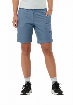 Blue Women Jack Wolfskin Hiking Alpine Shorts | 88069150