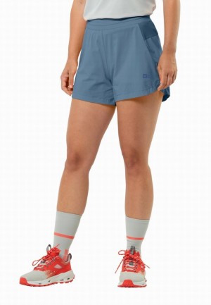 Blue Women Jack Wolfskin Prelight 2in1 Shorts | 73238594