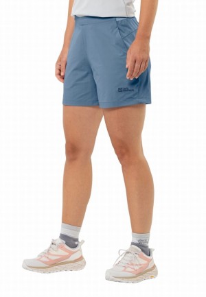 Blue Women Jack Wolfskin Prelight Shorts | 38891274