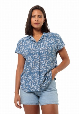 Blue Women Jack Wolfskin Sommerwiese Shirts | 74952330