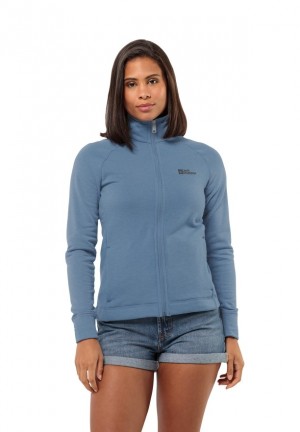 Blue Women Jack Wolfskin Waldsee Fleece Jackets | 17418552