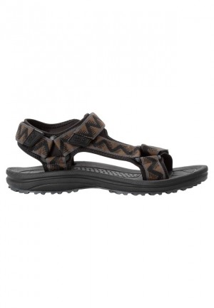 Brown Men Jack Wolfskin Wave Breaker Sandals | 51579940