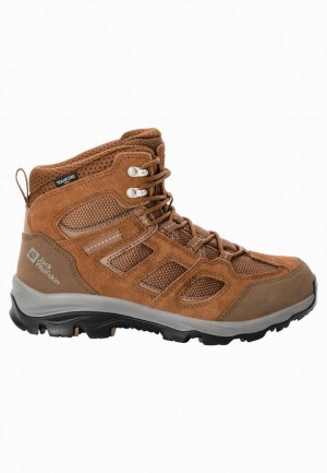 Brown Women Jack Wolfskin Vojo 3 Texapore Mid Hiking Shoes | 82700738