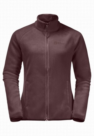 Burgundy Women Jack Wolfskin Moonrise Fz Fleece Jackets | 71084014