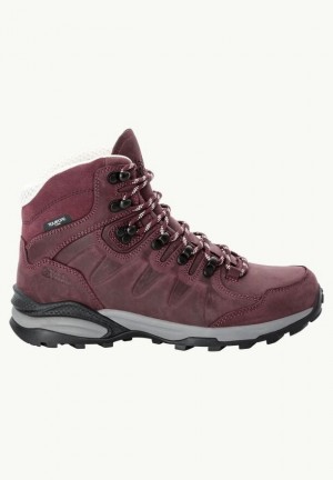 Burgundy Women Jack Wolfskin Refugio Prime Texapore Mid Hiking Shoes | 95353413