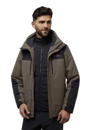 Coffee Men Jack Wolfskin Jasper 3in1 Jackets | 35989572