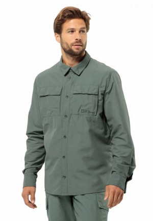 Green Men Jack Wolfskin Barrier Ls Shirts | 42838450