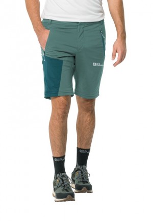Green Men Jack Wolfskin Glastal Zip Away Hiking Pants | 37929367
