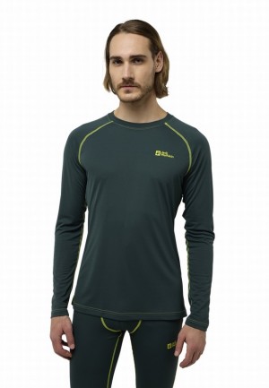 Green Men Jack Wolfskin Infinite Light Ls T Shirts | 19719989