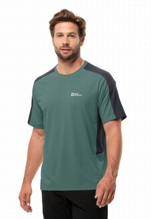 Green Men Jack Wolfskin Narrows T Shirts | 40434675