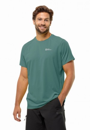 Green Men Jack Wolfskin Prelightrail T Shirts | 81956265