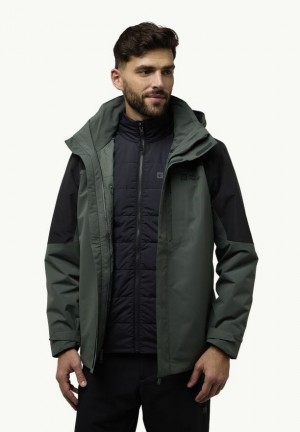 Green Men Jack Wolfskin Romberg 3in1 Jackets | 27778256