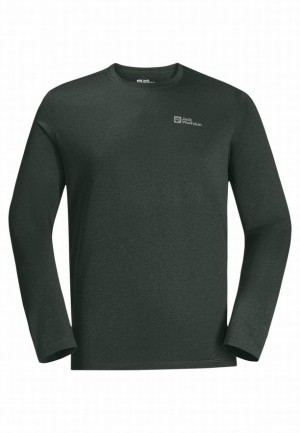 Green Men Jack Wolfskin Skyhermal L/s T Shirts | 37252399