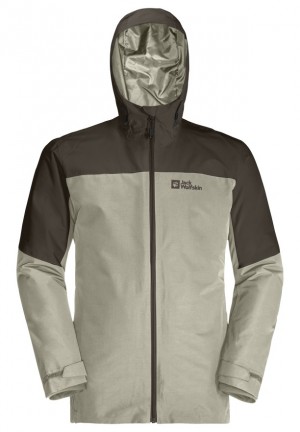 Grey Men Jack Wolfskin Glaabach 3in1 Jackets | 94789562