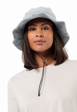 Grey Men Jack Wolfskin Mesh Bucket Hats | 63221219