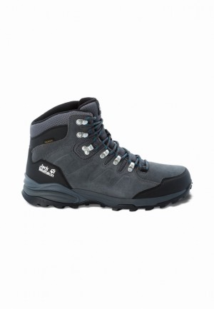 Grey Men Jack Wolfskin Refugio Texapore Mid Hiking Shoes | 23340477