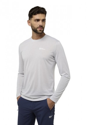 Grey Men Jack Wolfskin Vonnan Ls T Shirts | 17359709