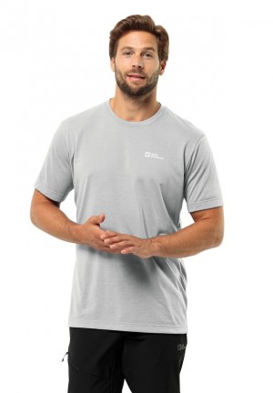 Grey Men Jack Wolfskin Vonnan S/s T Shirts | 35727383