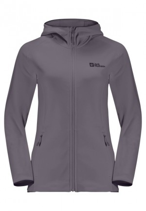 Grey Women Jack Wolfskin Baiselberg Hooded Fz Fleece Jackets | 62602912
