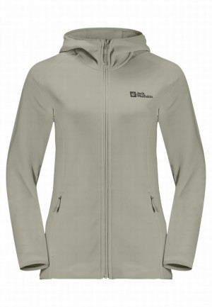 Grey Women Jack Wolfskin Baiselberg Hooded Fz Fleece Jackets | 71245794