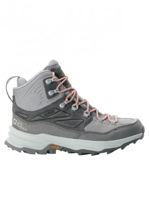 Grey Women Jack Wolfskin Cyrox Texapore Mid Hiking Shoes | 93254202