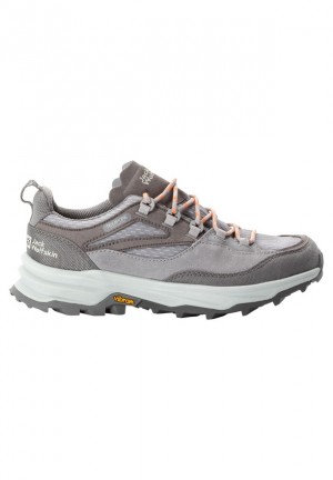 Grey Women Jack Wolfskin Cyrox Texapore Low Hiking Shoes | 67695420