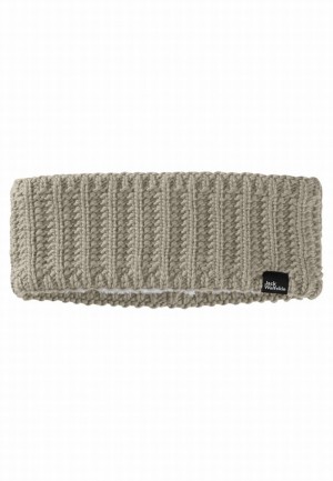 Grey Women Jack Wolfskin Highloft Knit Headband | 97015301