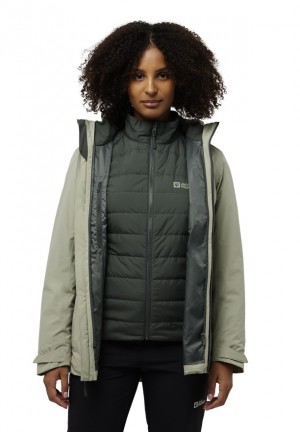 Grey Women Jack Wolfskin Hunberg 3in1 Jackets | 31494392