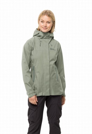 Grey Women Jack Wolfskin Kammweg 2l Rain Jackets | 37154599