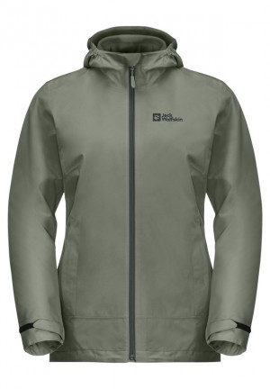 Grey Women Jack Wolfskin Moonrise 3in1 Jackets | 65534607