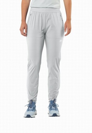 Grey Women Jack Wolfskin Prelight Chill Pants | 27687258