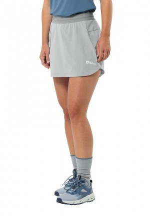 Grey Women Jack Wolfskin Prelight Chill Skorts | 38290222