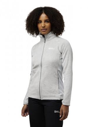 Grey Women Jack Wolfskin Rotwand Fz Fleece Jackets | 14939229