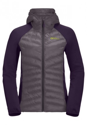 Grey Women Jack Wolfskin Routeburn Pro Hybrid Jackets | 53600396