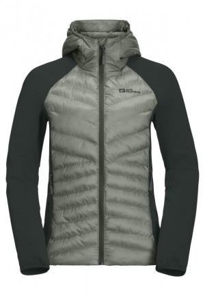 Grey Women Jack Wolfskin Routeburn Pro Hybrid Jackets | 77580208