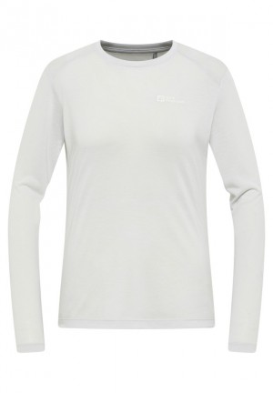 Grey Women Jack Wolfskin Vonnan Ls T Shirts | 77823179