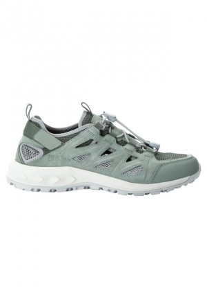 Grey Women Jack Wolfskin Woodland 2 Hybrid Low Hiking Shoes | 75341126
