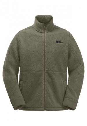 Khaki Men Jack Wolfskin Felslicht Fleece Jackets | 45522131