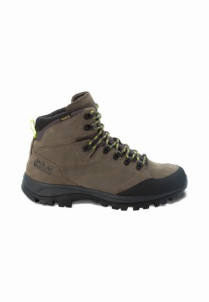 Khaki Men Jack Wolfskin Rebellion Texapore Mid Hiking Shoes | 54342682