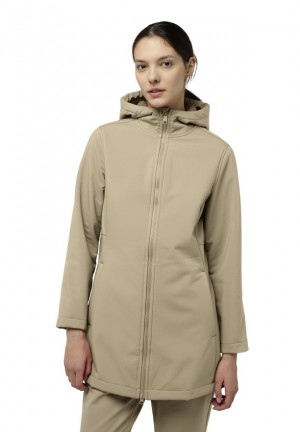 Khaki Women Jack Wolfskin Windland Softshell Jackets | 12818283