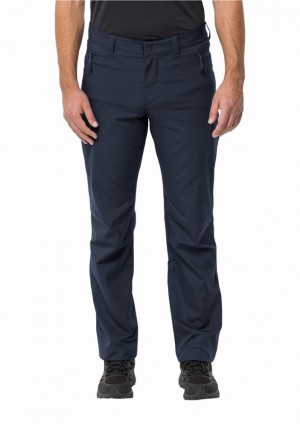 Navy Men Jack Wolfskin Active Track Pant Hiking Pants | 14976185