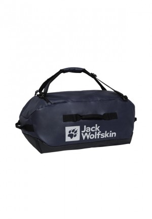 Navy Men Jack Wolfskin All-in 65 Duffle Bags | 21084557