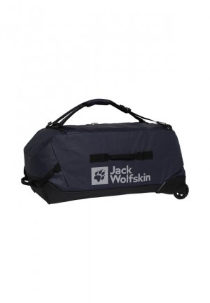 Navy Men Jack Wolfskin All-in Wheeler 90 Duffle Bags | 97777214