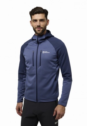 Navy Men Jack Wolfskin Alpgrat Xt Fleece Jackets | 94944155