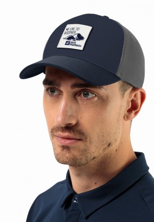 Navy Men Jack Wolfskin Brand Baseball Caps | 78491368